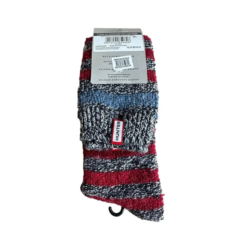 Hunter Striped Loop Knit Knee Wool Blend Socks M/L